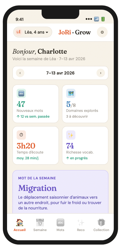 JoRi companion app — weekly summary