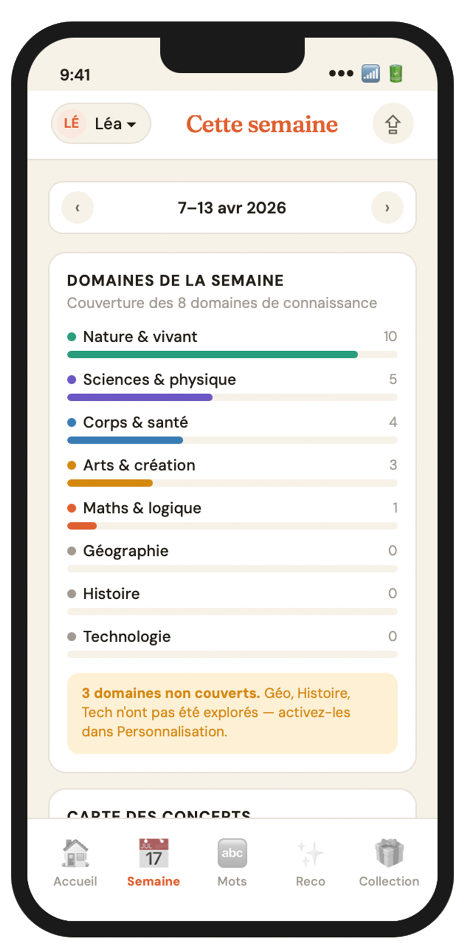 JoRi companion app — weekly topics